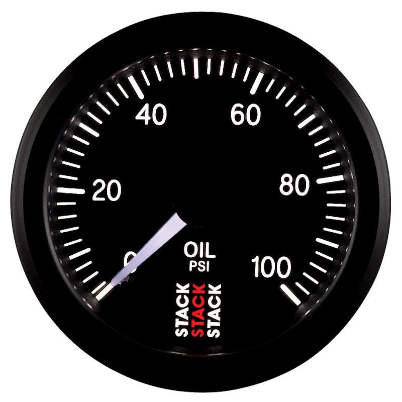Autometer Stack 52mm 0-100 PSI 1/8in NPTF (M) Mechanical Oil Pressure Gauge - Black - Order Your Parts - اطلب قطعك