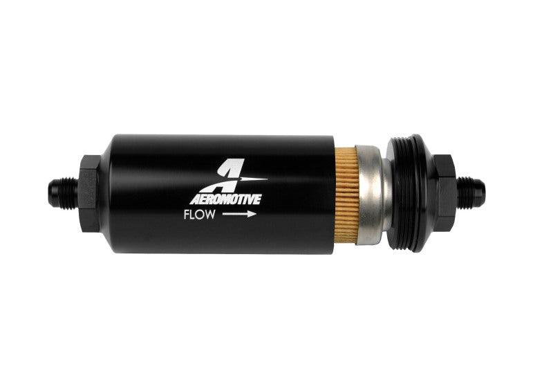 Aeromotive In-Line Filter - (AN-6 Male) 10 Micron Fabric Element Bright Dip Black Finish - Order Your Parts - اطلب قطعك
