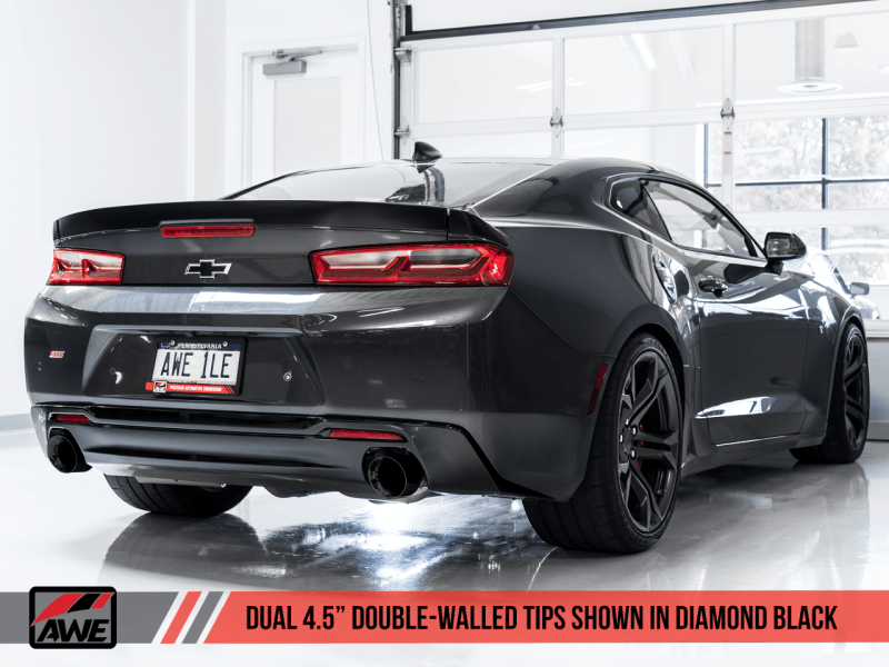 AWE Tuning 16-19 Chevrolet Camaro SS Axle-back Exhaust - Track Edition (Diamond Black Tips) - Order Your Parts - اطلب قطعك