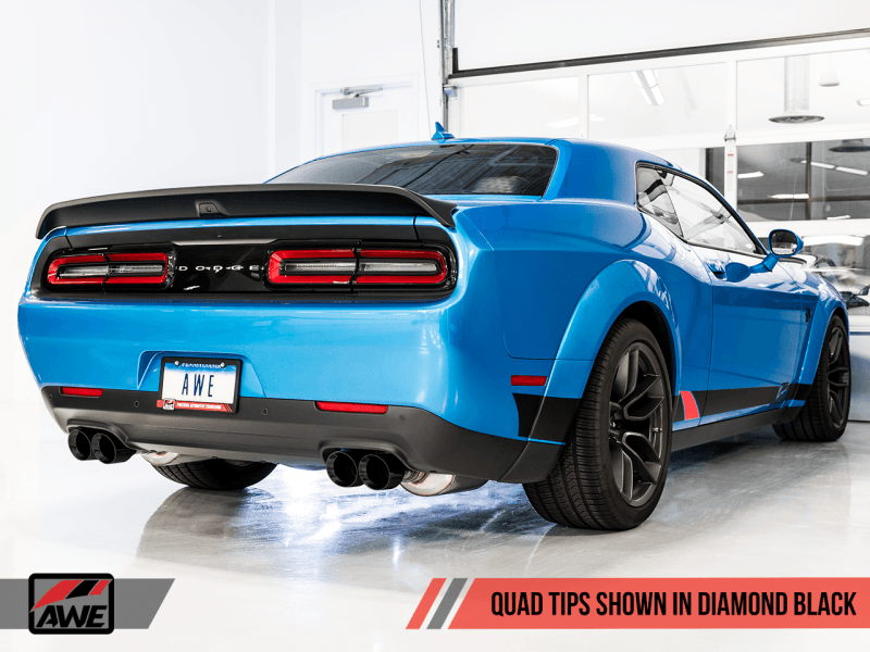 AWE Tuning 2015+ Dodge Challenger 6.4L/6.2L Non-Resonated Touring Edition Exhaust - Quad Black Tips - Order Your Parts - اطلب قطعك