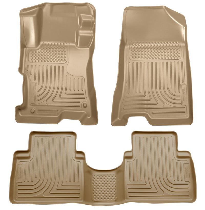 Husky Liners 08-12 Honda Accord (4DR) WeatherBeater Combo Tan Floor Liners (One Piece for 2nd Row) - Order Your Parts - اطلب قطعك