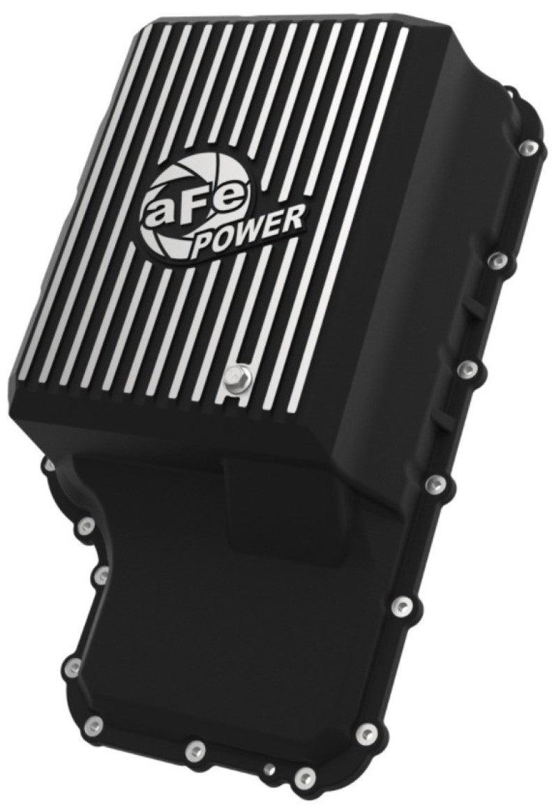 aFe 20-21 Ford Truck w/ 10R140 Transmission Pan Black POWER Street Series w/ Machined Fins - Order Your Parts - اطلب قطعك