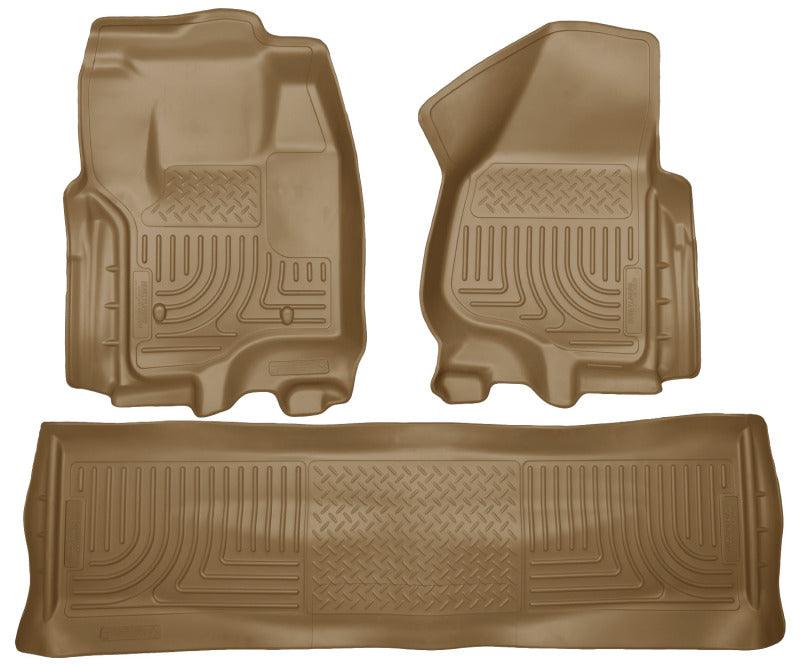 Husky Liners 2012.5 Ford SD Crew Cab WeatherBeater Combo Tan Floor Liners (w/o Manual Trans Case) - Order Your Parts - اطلب قطعك