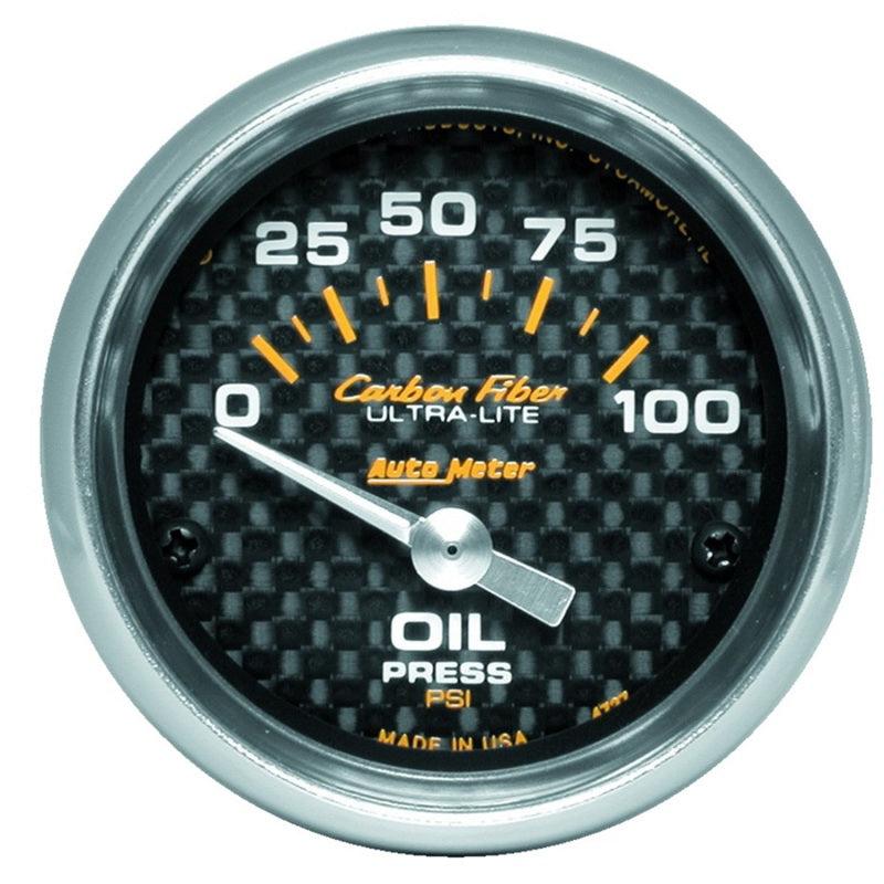 Autometer Carbon Fiber 52mm 100 PSI Electronic Oil Pressure Gauge - Order Your Parts - اطلب قطعك