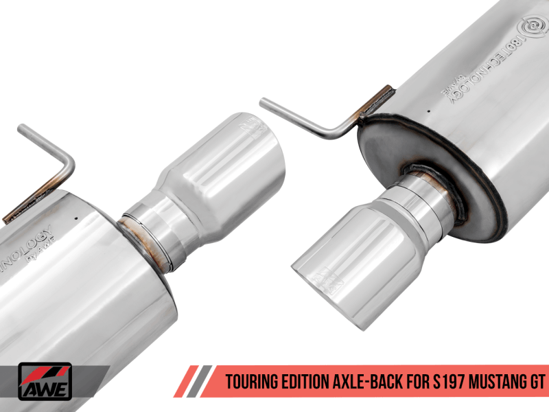 AWE Tuning S197 Mustang GT Axle-back Exhaust - Touring Edition (Chrome Silver Tips) - Order Your Parts - اطلب قطعك