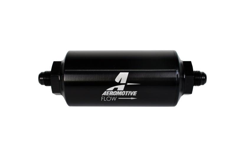 Aeromotive In-Line Filter - (AN-6 Male) 40 Micron Stainless Mesh Element Bright Dip Black Finish - Order Your Parts - اطلب قطعك