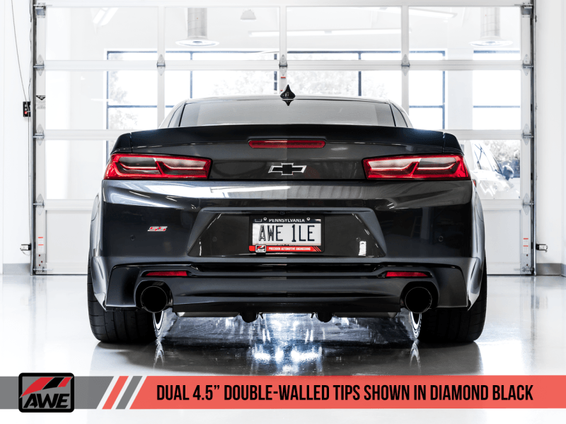AWE Tuning 16-19 Chevrolet Camaro SS Axle-back Exhaust - Track Edition (Diamond Black Tips) - Order Your Parts - اطلب قطعك