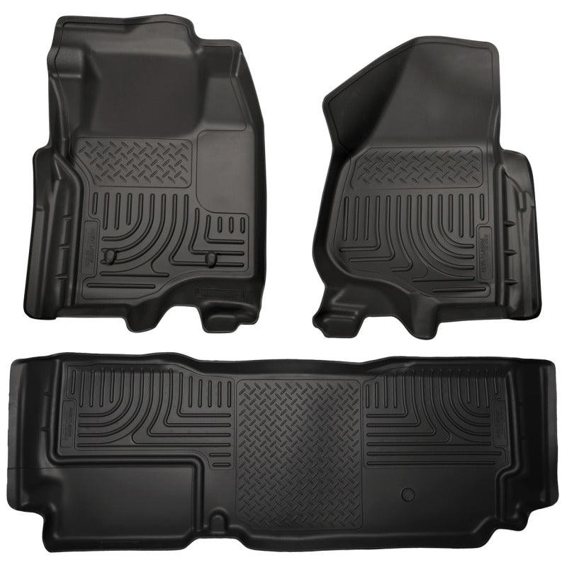 Husky Liners 2012.5 Ford SD Super Cab WeatherBeater Combo Black Floor Liners (w/o Manual Trans Case) - Order Your Parts - اطلب قطعك